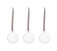 Scandi Living Boule de sapin avec nœud Grace Lot de 3 Blanc
