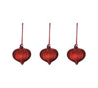 Scandi Living Boule de sapin Whisper Lot de 3 Rouge