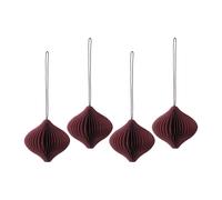 Scandi Living Boules de Noël Onion lot de 4 Rouge
