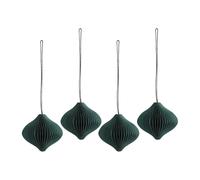 Scandi Living Boules de Noël Onion lot de 4 Vert forêt