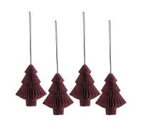 Scandi Living Boules de Noël Tree lot de 4 Rouge