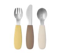 Scandi Living Ensemble de couverts en silicone Dine 3 pièces Taupe