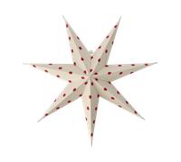 Scandi Living Étoile de l'avent blanche-points rouges Bare 60 cm