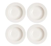 Scandi Living Lot de 4 assiettes creuses Kalk 23cm blanc