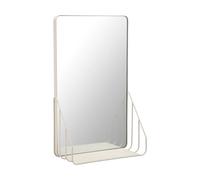 Scandi Living Miroir Nod avec étagère 30x50 cm Beige