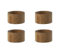 Scandi Living Ronds de serviette Hollow Ø5 cm 4 pièces Acacia