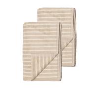 Scandi Living Serviettes de bain Drift 100x150 cm lot de 2 Beige-blanc