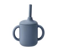 Scandi Living Tasse Idun avec paille en silicone 120 ml Bleu
