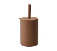 Scandi Living Tasse Vega avec paille en silicone Noisette
