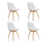 SCANDI lot de 4 - Chaise à coque Blanc