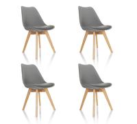 SCANDI lot de 4 - Chaise à coque Gris