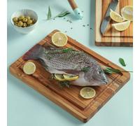 SCANDI Planche en teck avec rigole 35 x 26 cm Ep 2.5cm TEAKHAUS