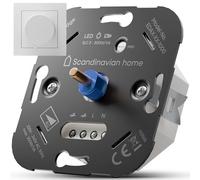 Scandinavian home Variateur pour lampes LED 3-300 W/VA - Interrupteur variateur LED universel avec section de phase, taille standard 55 - Variateur LED encastré 230 V - Interrupteur variateur rotatif