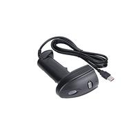 Scanner de Code QR, Lecteur de Code-Barres Portable, Lecture à 360 ° Portable, Lecteur USB de Code QR sans Fil étanche à la Poussière avec éclairage Auxiliaire (Noir et Bleu)