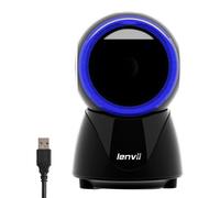 Scanner de codes-barres mains libres pour ordinateur de bureau, lecteur de codes QR omnidirectionnel compatible avec Windows, Mac OS et Linux