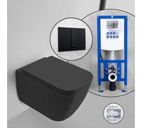 Scarabeo Teorema 2.0 Pack complet cuvette suspendue et bâti-support neeos,, 5126CL49BK+16791BM#SET,