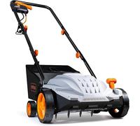 Scarificateur/Aérateur/Râteau électrique, 1500W, pour le scarification et le ratissage des pelouses, élimine le feutre, la mousse et les feuilles mortes, aère le sol, bac de ramassage de 30 litres, 4