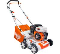 RURIS RXH909 Scarificateur Aerateur Thermique 212 cc 5,5 CV Bac 40 L | 4 Temps Moteur 212 cc 5.5 CV 3400 tr/min Largeur 400 mm Bac 40 L Cuve 3.6 L Carter en Fer