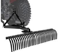Scarificateur et aérateur de gazon pour tracteur tondeuse - Râteau de jardin à trois points - Largeur de travail 1,53 m - 32 dents robustes en acier - Fixation à 3 points - Pour l'entretien du gazon e