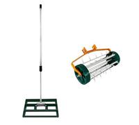 MonsterShop Scarificateur et Niveleur de Pelouse – Ensemble 2‑en‑1 50 cm Vert
