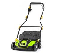 Scarificateur et Râteau Électrique 2 en 1, 1300W, Largeur de Coupe 320mm, Bac de 40L, Poignée Réglable, Profondeur de Coupe -12 à +10mm, 2 Cylindres Interchangeables