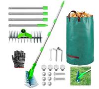 Scarificateur Gazon Manuel avec Manche 163 cm, Râteau Aérateur Sac à déchets de Jardin, pour Nettoyer Les Pelouses Mortes et Réparer Les Jardins (Grün, 163cm)
