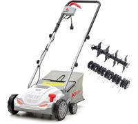 Scarificateur à gazon électrique 1500W, 32cm - Aérateur de pelouse 2en1 scarification & émoussage, bac 30L Entretien gazon IKRA