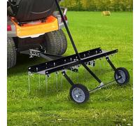 Scarificateur pour tondeuse autoportée, largeur de travail de 100 cm, avec ressorts en acier et 20 lames, pour aérer le gazon et éliminer la mousse, équipé d'un embrayage pour tracteur de jardin