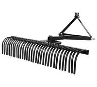 Scarificateur SucceBuy avec une largeur de travail de 1525 mm, griffe à gazon pour tracteurs avec 32 lames en acier robustes, griffe à jardin à trois points pour tracteurs, idéal pour le travail du so