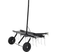 Scarificateur traîné SucceBuy 40 pouces, râteau à gazon avec 20 dents en acier à ressort, tractable pour les véhicules tout-terrain et les tondeuses, outil pour le jardin et la ferme avec poignée de l