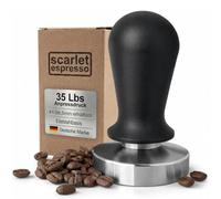 Scarlet bijoux Scarlet espresso Tamper Perfetto - Pression de contact du tampon calibré à 15,8 kg - Poignée ergonomique pour porte-filtre 54 mm Noir