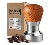 Scarlet Espresso | Tamper « Passion » pour barista ; avec manche ergonomique en PVC ou en bois précieux au choix et base en acier inoxydable de précision (41 mm)