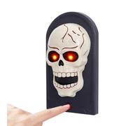 Scary Halloween Door Bell | Cordless Realistic Skull Horror Light Sound Eff | Skeleton Head Decoration Door Bell for Porch Entrance Doorstep Yard Garden Office Classroom Home