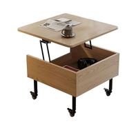 SCBTGKLN Table Basse à Plateau Relevable en Bois, Table D'appoint Mobile, avec roulettes et Compartiment Caché, Meubles de Salon for Petits Espaces(Natural)