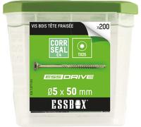 SCELL-IT, Vis ESSBOX à bois, Ø5 mm x 50 mm, Boite de 200, EX-1371131, des fixations durables et performantes pour tous vos projets en bois