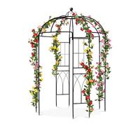 SCENDOR GARDEN Style français Pergola en Métal, Plantes Grimpantes Terrasse Patio Arceau à Rosiers,Mariage Arche Colonne de Jardin 271x207x207 CM Noir