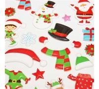 Scène à décorer - Autocollants mousse 3D Habits de Noël Multicolore G