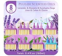 Scent-Hi Diffuseur Électrique 8 Recharges Compatible Avec Febreze 3Volution | Parfum Maison Lavande Eucalyptus Sauge Avec Notes De Lin Et Coton Pour Salon, Chambre Et Espaces De Vie