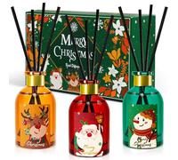 Scent Hi Diffuseur Parfum Maison de Noël avec Bâtonnets Parfum de Maison | 3*50ml Diffuseur de Parfum pour Chambre, Salon, Salle de Bain, Bureau, Bois de Cèdre/Citron/Pomme Cannelle - Cadeau De Noël