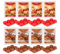 Scent-Hi Fondants de Cire Parfumés, 100% Bougies Cubes de Cire de Soja Parfumés, 8 pezzi, 2 Parfum - Pomme Cannelle, Pomme Dorée, Parfums d'Ambiance Cubes de Cire Parfumée