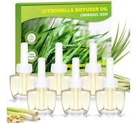 Scent-Hi Recharge Diffuseur Électrique Citronnelle, Lot de 6 x 19 ml, Compatible avec Diffuseurs Air Wick et Glade, Parfum Maison pour Salon, Chambre, Salle de Bain