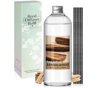 Scent-Hi Recharge pour diffuseur, Santal, 500 ML, 6 bâtonnets | Senteur Santal chaude et boisée, idéale pour parfumer le salon, la chambre, l’entrée ou le bureau