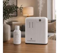 SCENTECA Diffuseur électrique d’huiles essentielles AD-P2, Parfum Summer Scent Inclus, nébulisation sans Eau, programmable Via Application, Couverture Jusqu’à 70 m² (100 ML)