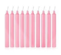 Scentoria Lot de 10 bougies longues - Diamètre : 1,8 cm - 20 cm - Longue durée de combustion : 2 heures - Rose - Bougies pointues - Sans odeur - Pour décoration de table, banquet, mariage