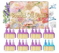 SCENTORINI 3Volution Recharges pour Diffuseur Électrique, 8x20ml | Compatible avec Febreze Recharges de Désodorisant Lavande,Eucalyptus,Floraux, Lin,Coton,Océan, 3 Parfums en Alternance