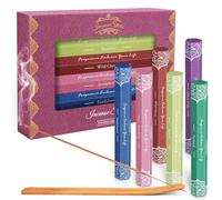 SCENTORINI Bâtonts d'Encens, Divers Parfums, Bois de Santal, Patchouli, Violette, Fraise, Jasmin, Cerise, avec Support de Bâtonnets d'Encens
