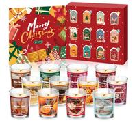 SCENTORINI Bougie Parfumée en Verre de Noël, Calendrier de l'Avent 2026 | 12 Parfums d'Hiver, Cire de Soja avec Huile Essentielle Parfum d'intérieur, Maison, Longue Durée, Coffrets Cadeaux de Noël