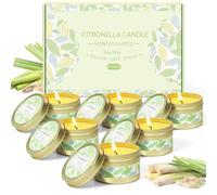 SCENTORINI Bougies à la Citronnelles, 6 Bougies en Cire de Soja Naturelle d'Été pour l'Intérieur l'Extérieur Jardin Voyage Camping Pique-nique