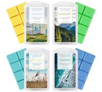 SCENTORINI Fondants Parfumés à la Cire de Soja Végétale pour Brûle Parfum - Série de Parfum Plante (Senteur: Brise Océane, Lin Frais, Forêt de Bohême, Vents en Été)