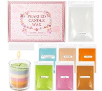 SCENTORINI Kit Bougies Perlées 7 Couleurs 1.1 kg avec 20 Mèches | Perle de Cire pour Bougie, 7 parfums Noix de Coco, Cannelle, Crème Brûlée au Sel Marin, Figue, Agrumes, Vanille, Sapin